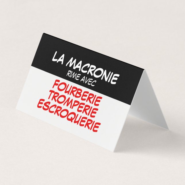 La Macronie Fourberie Tromperie Escroquerie carte (Devant)