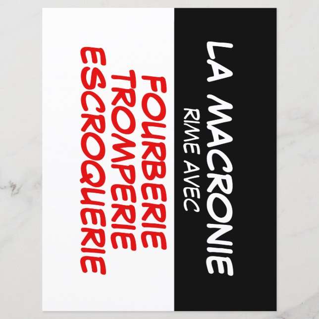 La Macronie Fourberie Tromperie Escroquerie papier (Devant)