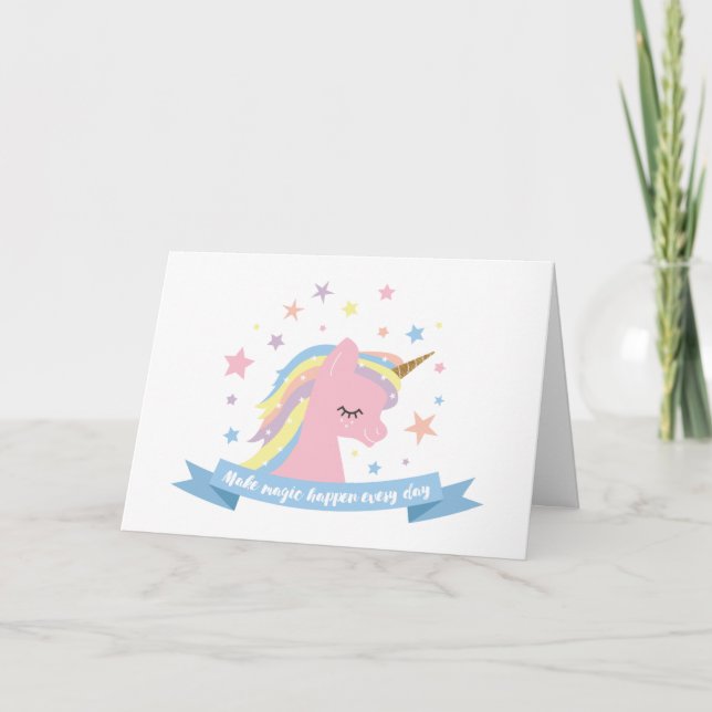 La magie de la carte d'anniversaire Unicorn se fai (Devant)
