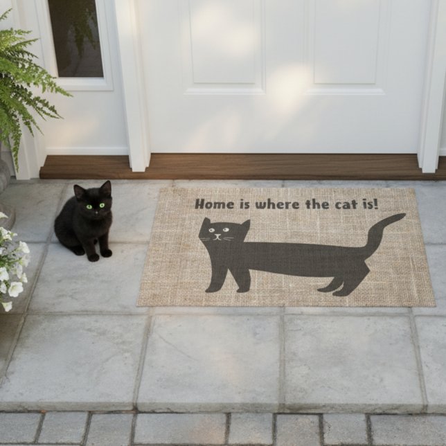 La maison est où est le chat Tapis de sol chat noi (Home is where the cat is doormat.)