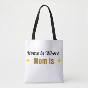 La maison est où est maman   Sac cabas en toile po