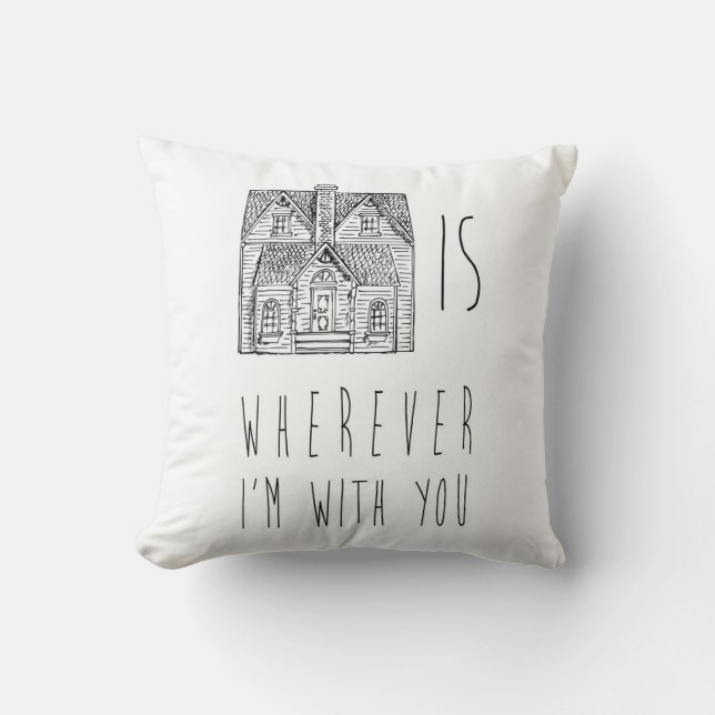 La maison est partout où je suis avec vous coussin (Recto)