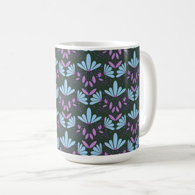 La marguerite bleue et violette rêve d'une tasse f (Devant droit)