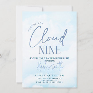 la mariée est sur un nuage bachelorette invitation