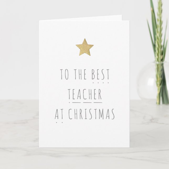 La meilleure carte de Noël de professeur - (Devant)