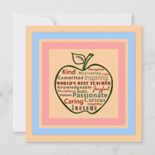 La meilleure carte d'enseignant du monde de la pom