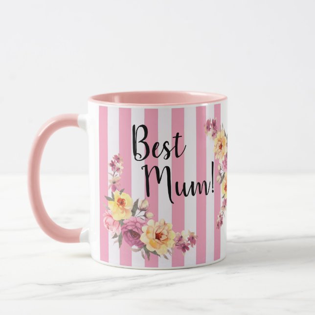 La meilleure tasse de maman florale (Gauche)