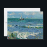 La mer aux Saintes Maries de la Mer | Van Gogh<br><div class="desc">La mer des Saintes-Maries-de-la-Mer représente trois bateaux flottant sur une mer calme avec une attention particulière à la lumière et à la couleur. Un pêcheur est visible en guidant le bateau au premier plan de la peinture. Le grand horizon du tableau met l’accent sur la vaste mer, avec des nuances...</div>