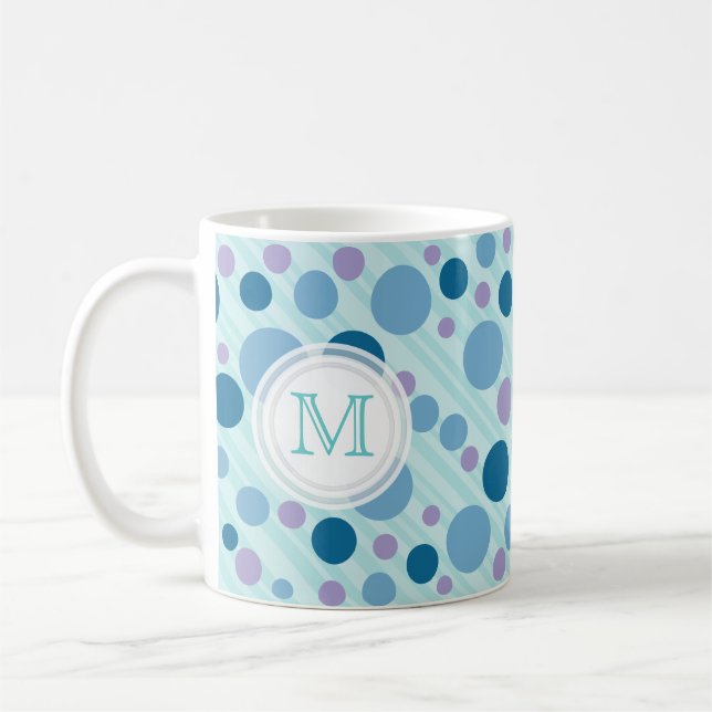 La mer bouillonne tasse de monogramme (Gauche)