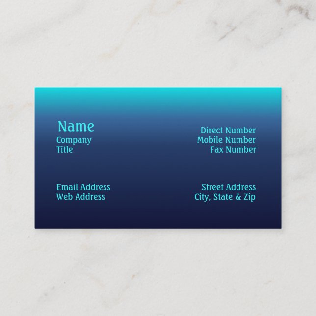 La mer modifie la tonalité le carte de visite (Devant)