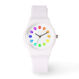 La montre de femmes blanches de Pawprint