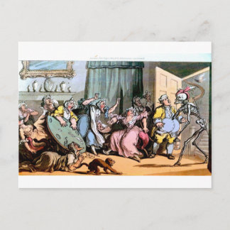 La mort et la vieille carte postale des domestique