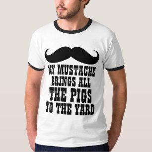 La moustache apporte tous les porcs au T-shirt de