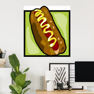 La moutarde sur une affiche de Hotdog