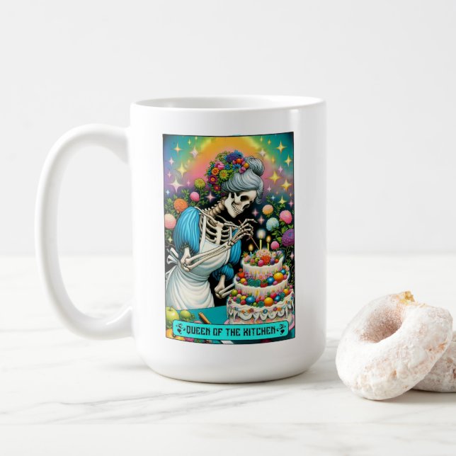 La Mug de la carte Tarot Queen of the Kitchen (Avec donut)