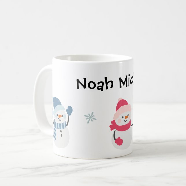 La Mug personnalisée de Noël de Snowman Kid (Devant gauche)