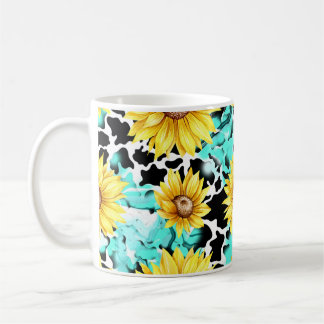 LA Mug TURQUOISE DE Café SUNFLOWER