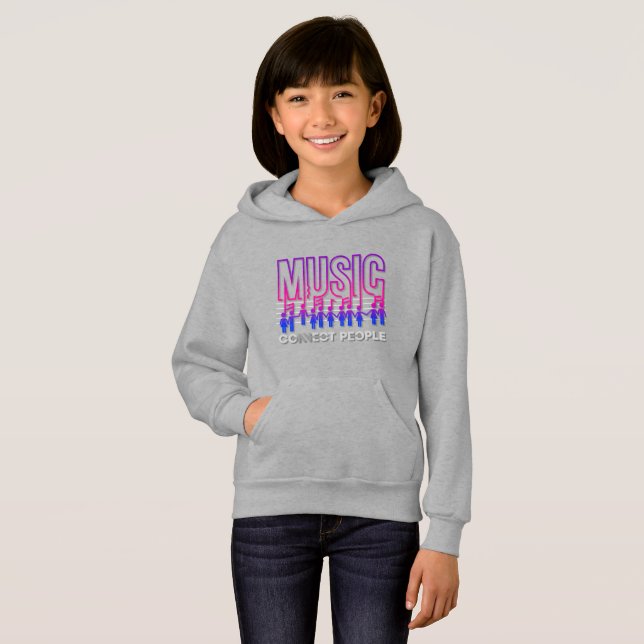 La musique connecte les gens | Sweat - shirt à cap (Devant entier)
