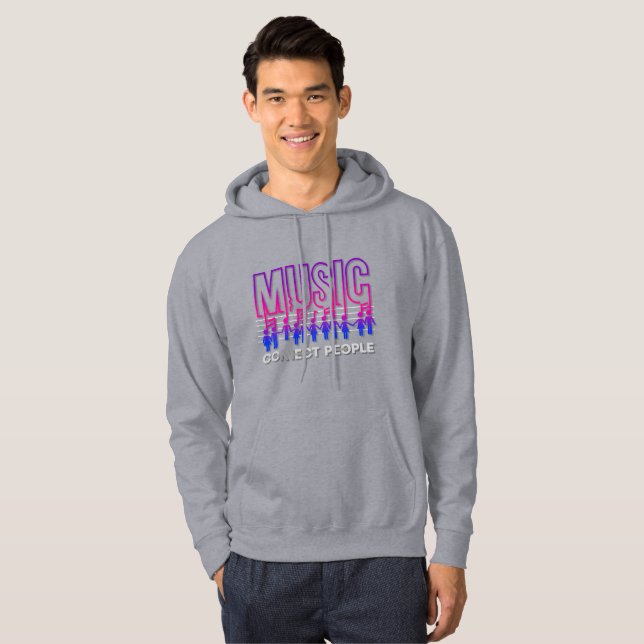 La musique connecte les gens | Sweat - shirt à cap (Devant entier)
