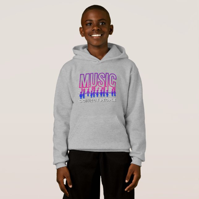 La musique connecte les gens | Sweat - shirt à cap (Devant entier)