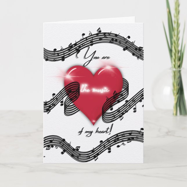 La musique de mon coeur Carte Saint Valentin (Devant)
