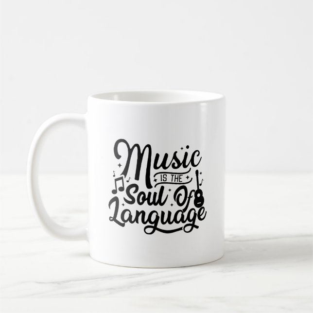 La Musique Est L'Âme De La Mug De Typographie De L (Gauche)