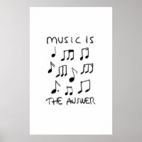 La musique est mon Thérapie Dessin Poster