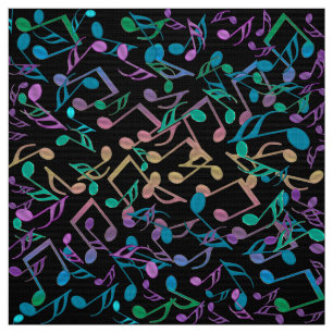 La musique Hued fraîche note le tissu noir color