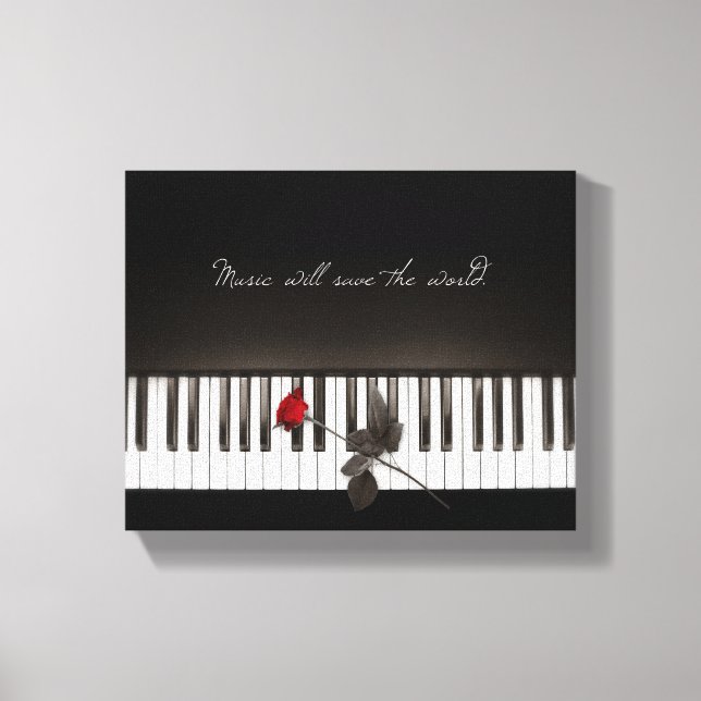 La Musique Sauvera Le Monde - Toile Rose Piano (Recto)