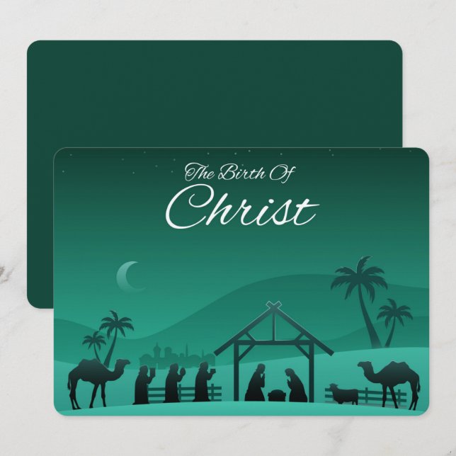 La naissance du Christ Carte de vœux (Devant / Derrière)