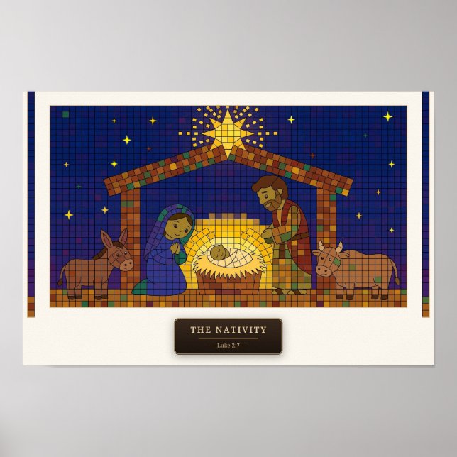 La Nativité — Affiche de mosaïque en cube (Devant)