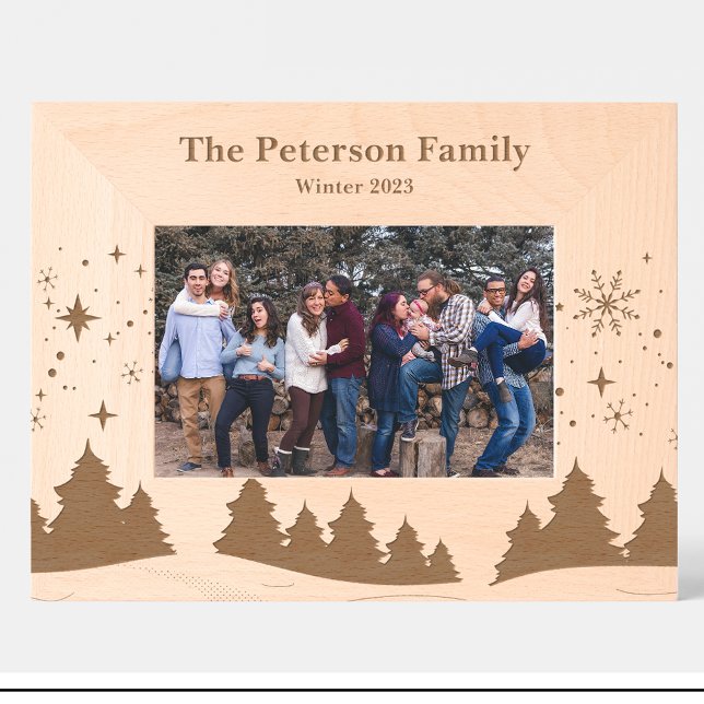 La nature de la famille Scènes Hiver Engravé Cadre (Créateur téléchargé)