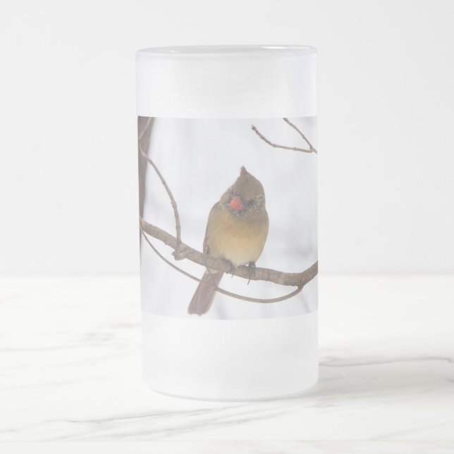 La Neige Dit À Nouveau Mme Cardinal Frosted Mug (Centre)