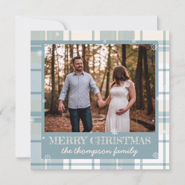 La neige éblouit la carte de Noël de la famille (Devant)