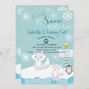La neige sera très amusante Invitation d'anniversa