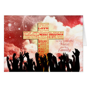 La nièce et la famille, une croix chrétienne Noël