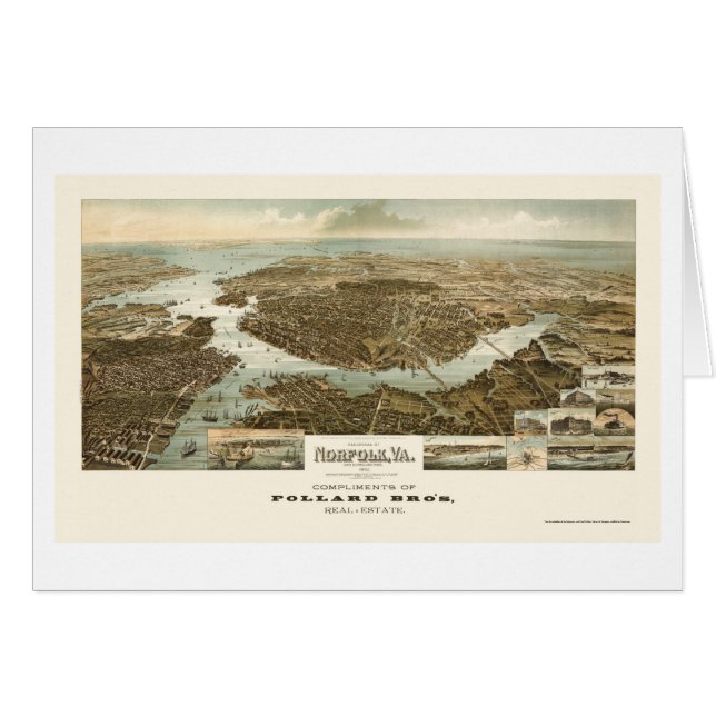 La Norfolk, carte panoramique de VA - 1892 (Devant horizontal)