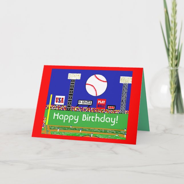 La nouvelle carte d'anniversaire de base-ball (Devant)