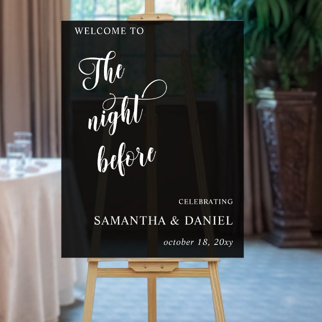 La Nuit Avant Le Dîner De Répétition Affiche de bi (The Night Before Rehearsal Dinner Welcome Sign)