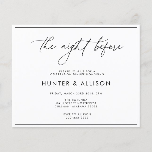 La Nuit Avant L'Invitation (Devant)