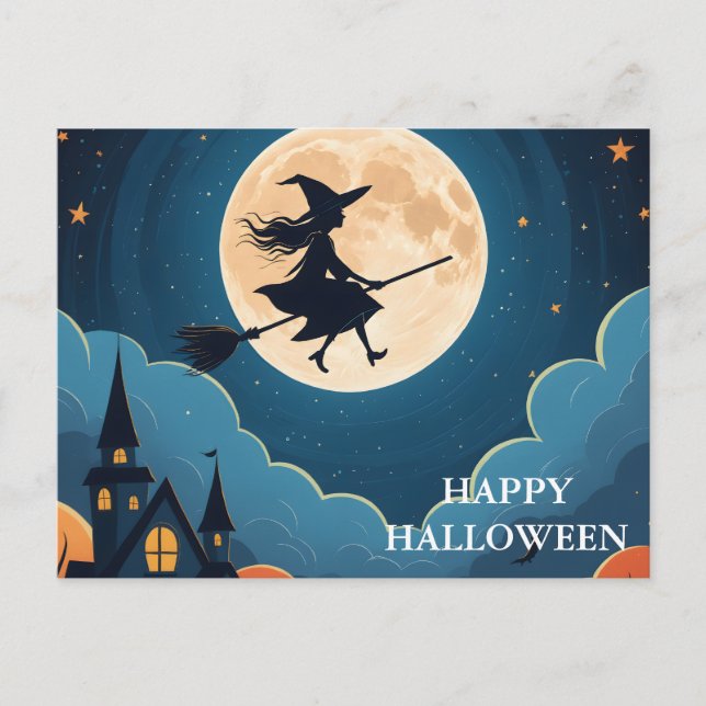 La nuit d'Halloween effrayante avec Carte postale  (Devant)