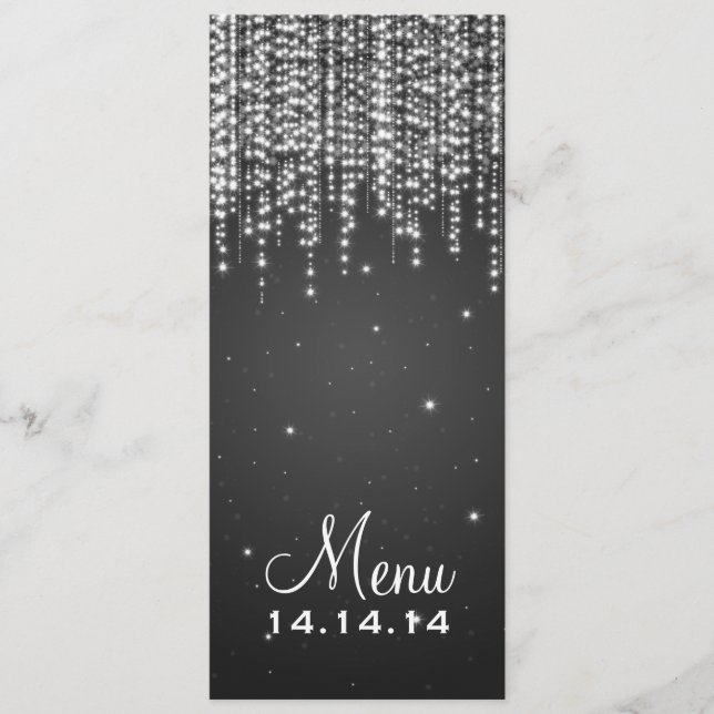 La nuit élégante de menu de mariage brillent le (Devant)