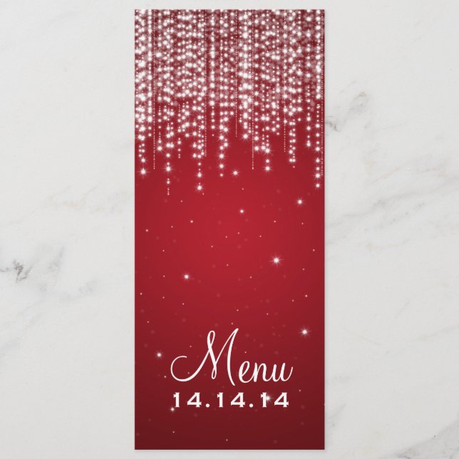 La nuit élégante de menu de mariage brillent le (Devant)
