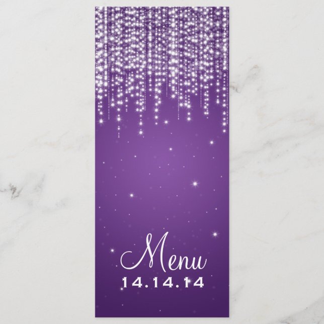 La nuit élégante de menu de mariage brillent le (Devant)