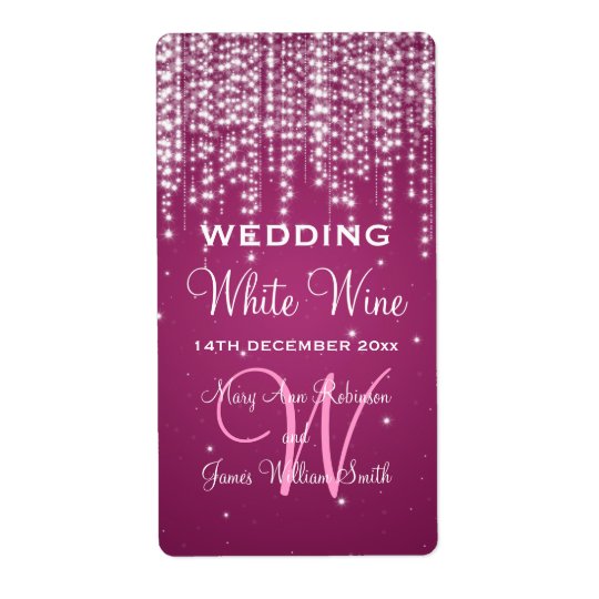 La nuit élégante d'étiquette de vin de mariage étiquette d'expédition