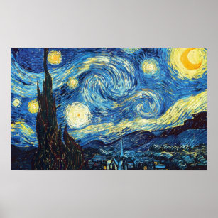 La nuit étoilée par Vincent van Gogh Poster Imprim