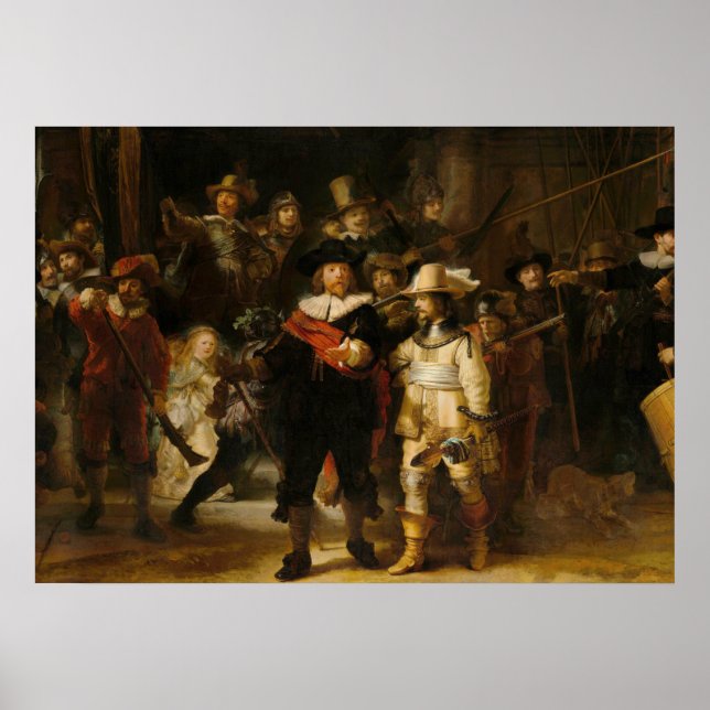 La nuit par Rembrandt van Rijn Poster (Devant)