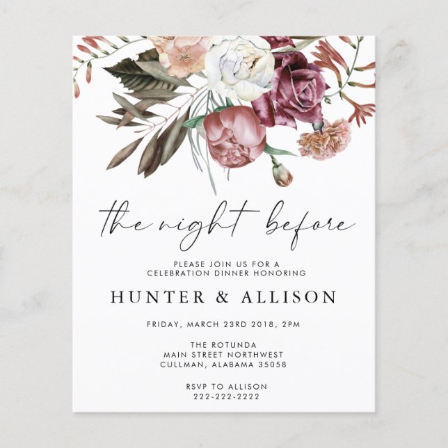 La nuit précédente | Invitation (Devant)