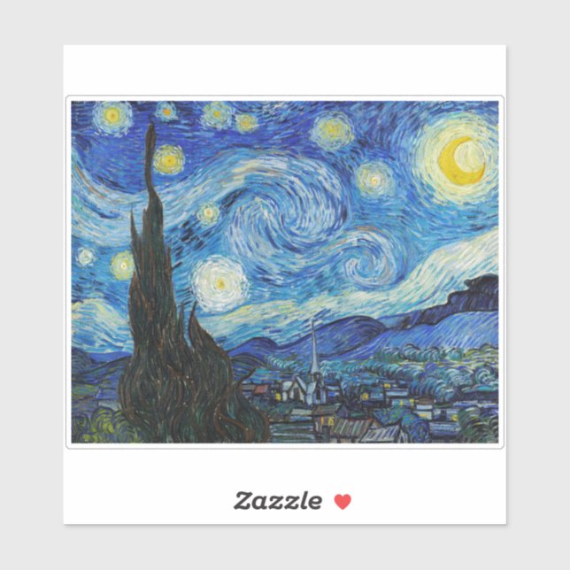 "LA NUIT STARRY" DE VINCENT VAN GOGH ART STICKER (Feuille)