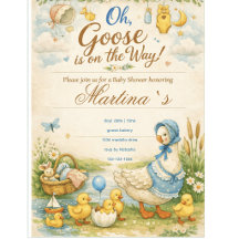 La Oie est en route Invitation vintage pour Baby S